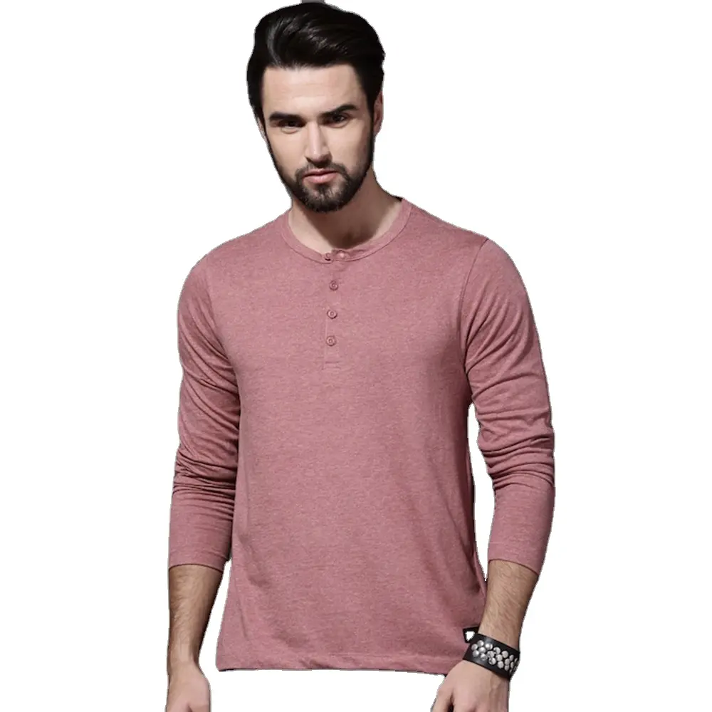 High Quality Wholesales Spring Solid Colour Men's T-shirts Custom Printing Company Clothes Long Sleeve T shirt