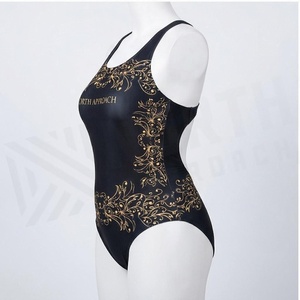 North Approach Maillot de bain une pièce pour femme, imprimé floral, broderie dorée, extensible, coupe régulière, col rond - Product Image 3