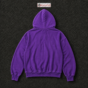 Purple Washed <b>Oversized</b> Zip Up Hoodie <b>Vintage</b> Streetwear Loose Fit Full Zipper Hooded <b>Sweatshirt</b> With Double Patch Pockets Wear - Product Image 6