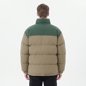 Men's Insulated <b>Waterproof</b> Puffer Jacket Color Block Winter Stand Collar <b>Warm</b> <b>Coat</b> - Product Image 6
