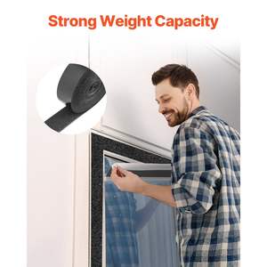 Kait perekat nilon hitam 16 kaki dan pita gulung 1.5 dalam Strip - Product Image 4