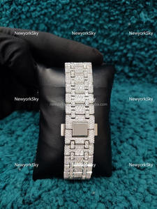 Reloj de pulsera automático con tachuelas de diamantes VVS estilo Hip Hop para hombres y mujeres, esfera de acero inoxidable de 41mm, característica impermeable a la moda - Product Image 5