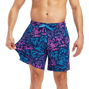 Shorts de Playa para Hombre, Nuevo Diseño, 100% Algodón, Cierre con Cordón, Cintura Alta, Color Sólido, Tejido de Punto Transpirable, con Bolsillos - Product Image 2