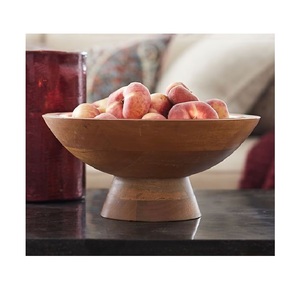 Cuenco Elevado de Madera Maciza para Mesa de Comedor, Arreglos de Frutas, Servir Aperitivos, Objetos Decorativos y Presentación Interior - Product Image 4