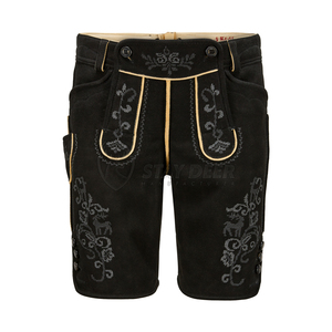 Lederhosen en cuir de chèvre d'inspiration héritage, design bavarois vintage pour les occasions festives - Product Image 2