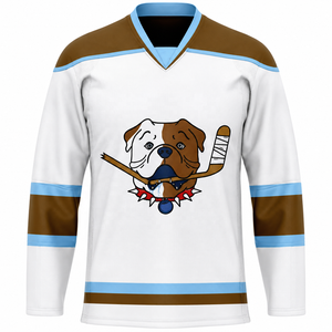Maillots de hockey imprimés OEM avec logo personnalisé et nom de l'équipe, uniformes de hockey sur glace 100 % polyester à séchage rapide - Product Image 2