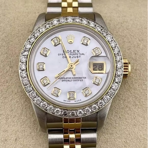 Reloj Datejust para Mujer |   26 mm Oro de 18k y Acero |   Bisel y Esfera con Diamantes - Product Image 1