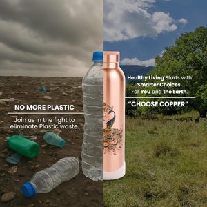 Reine International 900ml Metal High Quality Travel-friendly Hammered Shiny 100% Pure Copper Eco-Friendly Large Capacity Water - Product Image 5