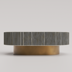 Mesa de Centro Moderna con Incrustaciones de Hueso para Uso en Exteriores, Función Deslizante, Diseño Moderno de Mediados de Siglo, UNITED TRADE WORLD - Product Image 5