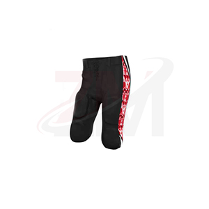 Pantalon de football noir pour homme avec impression par sublimation rouge, design protecteur, taille adulte, matière polyester - Product Image 3