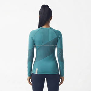 Wholesale Women Compression Shirt <b>Long</b> <b>Sleeve</b> Athletic Workout Base Layer Quick Dry Fitness Running Sportswear OEM ODM - Product Image 2
