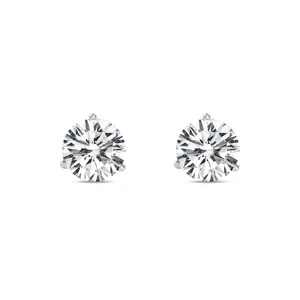 4 Ct Round 14K <b>White</b> Gold Lab Created Grown Diamond Vintage Women's Earrings Studs Martini <b>Screw</b> - Product Image 1