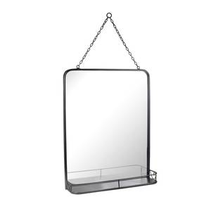 Espejo de Pared Colgante Rectangular Personalizado de Estilo Vintage con Marco Metálico, Cadena y Bandeja Decorativa de Almacenamiento - Product Image 6