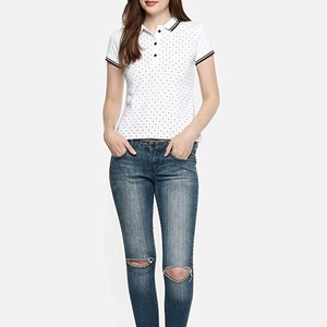 Camisetas tipo polo transpirables para mujer, estilo moderno y sencillo, ideales para el verano, en venta. - Product Image 2