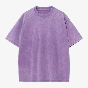 T-shirt Homme Oversize Délavé à l'Acide 100% Coton Vintage Lavé Grammage Lourd Col Rond Vierge Streetwear Personnalisable avec Logo - Product Image 2