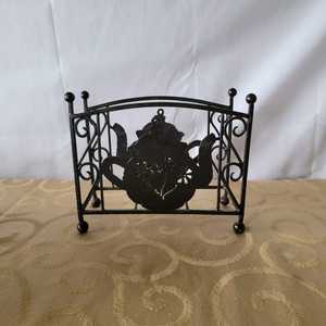 Vintage Metal Teapot Letter Holder/Napkin Holder Scroll Design Double Sided Unique Office/<b>Kitchen</b> Decor Collectible Interior - Product Image 1