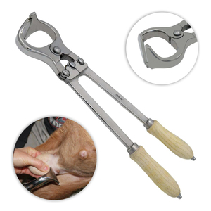 Pinza de Castración Estilo Burdizzo de 18″, Acero Inoxidable y Mango de Madera, Instrumentos Veterinarios para Corderos, Ganado, Cabras, Emasculador, Banda de Castración - Product Image 1