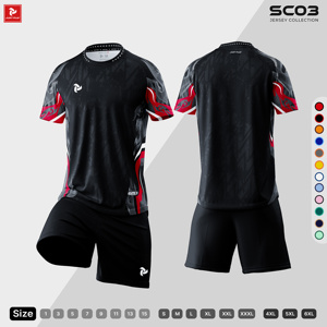 Conjunto de Camiseta de Fútbol Personalizada JUST PLAY SC03, Cuello Redondo, Corte Atlético, Secado Rápido, Transpirable, Absorbe la Humedad, 100% Poliéster - Product Image 3