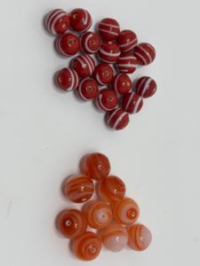 Handmade Round Marbled <b>Red</b> White Glass Beads Assorted Swirl Pattern Lampwork Conifer Brand Jewelry Making Crafts <b>Beading</b> - Product Image 3
