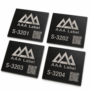QR Code Asset Labels Anodized Aluminum Custom Serial Number <b>Tags</b> for Factory Equipment <b>Tracking</b> - Product Image 1