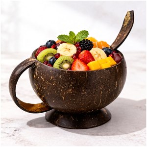 Eco Friendly <b>Coconut</b> Shell Drinking <b>Cup</b> Featuring Natural Tropical Shell And Minimal Beverage Aesthetic - Product Image 1