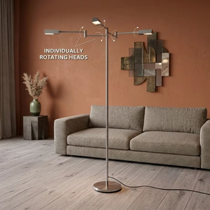 Lampe de sol LED Lumetal T2057B, design minimaliste, hauteur réglable, couleur de la pampille personnalisable, pour hôtel, chambre à coucher, salon, bureau - Product Image 2