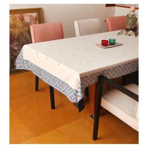 Custom Organic Cotton Table Cover White <b>Rectangle</b> Protector for Wedding Kitchen Party-Lightweight Standard Round Fabric - Product Image 1