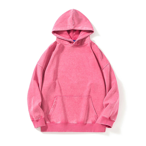 Sudadera con Capucha de Invierno para Hombre, Estilo Urbano Personalizado, Vintage, Bordada, Lisa, Oversize, Lavado Ácido, OEM, 100% Algodón - Product Image 2