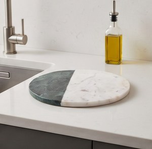 Planche à découper élégante en marbre vert et blanc, bicolore, demi-couleur - Product Image 6