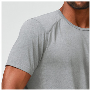 Mens Autumn Quick Drying Breathable Windproof Spandex/Polyester Sports <b>Shirt</b> Fitness Half Sleeve <b>T</b>-<b>shirt</b> Solid Stand <b>Collar</b> - Product Image 5