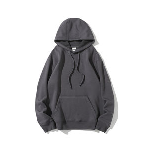 เสื้อฮู้ดผู้ชายสีแดงทรงหลวม ผ้าฝ้ายเฟรนช์เทอร์รี่ สวมใส่สบาย มีกระเป๋า เหมาะสำหรับฤดูหนาว พิมพ์ลายดิจิทัล ปักลาย - Product Image 5