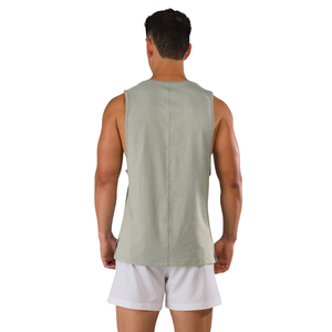 เสื้อกล้ามแขนกุดผู้ชายแบบสั้น น้ำหนักเบา ระบายอากาศได้ดี เหมาะสำหรับออกกำลังกาย เล่นกีฬา สีเงิน - Product Image 4