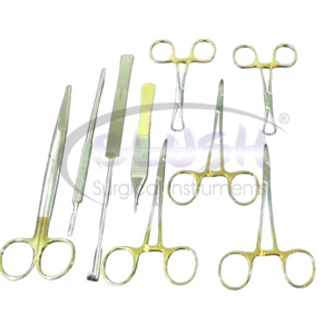 Set of 17 Pcs Surgical Instruments Kit with Gold Handle Steel Surgical Tools for Veterinary Horse Operations By <b>Blush</b> Surgical - Product Image 1