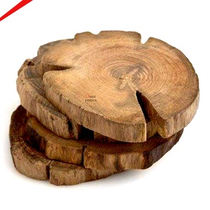 Small Round Shaped Wooden coaster with Unique Design and Quality Set of 5 with Boast Shape Stand - Product Image 5