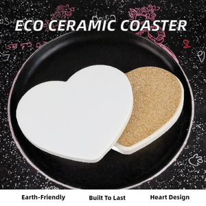 Exclusive Premium <b>Ceramic</b> Heart Shape <b>Coaster</b> 5mm Glossy Surface Eco Friendly Water Absorption Sublimation Printing - Product Image 4