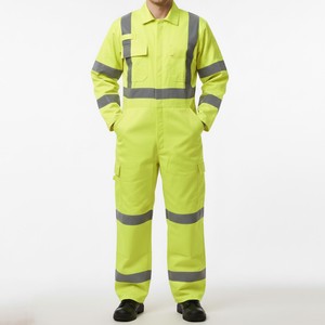 Hi Vis Reflective <b>Overall</b> with Multiple Pockets for <b>Construction</b> Manufacturing and Maintenance Workers - Product Image 1