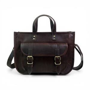 Women Genuine Leather Laptop Tote Bag 15 Inch, Work Office Briefcase Shoulder Handbag with Dual Handles - Product Image 1