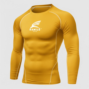2024 High Quality Breathable <b>Compression</b> <b>Shirt</b> for Men <b>Custom</b> Logo Casual Solid Pattern Long Sleeve with O-Neck - Product Image 6