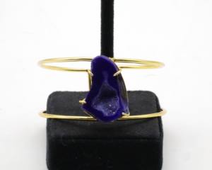 Bracelets ajustables en pierre Druzy naturelle avec argent allemand |   Bracelet manchette artisanal en pierre gemme Druzy |   Bijoux de mode pour femmes - Product Image 1