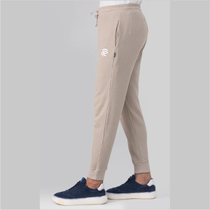 <b>SLIM</b> FIT WAFFLE <b>JOGGER</b> TROUSER OATMEAL - Product Image 4