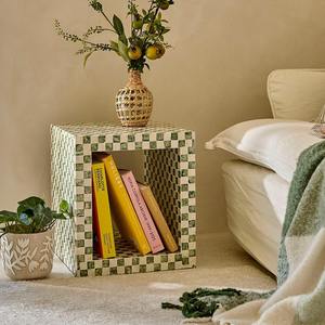 Contemporary <b>Square</b> Capiz <b>Table</b> Checkerboard Shell Inlaid <b>Side</b> <b>Table</b> For Living Room Wholesale Supplier Home Decoration - Product Image 4