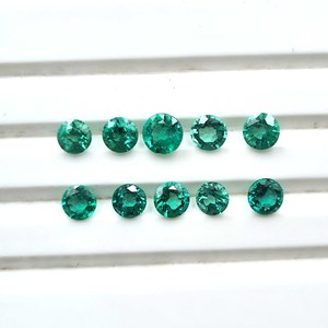 Natural Zambia Emerald Round faceted Loose Gemstone Lot 3-7 MM IGI Certified for Handmade Jewelry Making - Product Image 4
