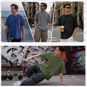 Camiseta Básica Personalizada para Hombre, 100% Algodón, Cuello Redondo, Manga Corta, Lavado Ácido, Transpirable, Ecológica, Secado Rápido, 220g - Product Image 2