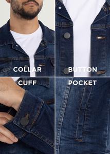 Veste en jean slim fit en coton mélangé pour homme de haute qualité en gros, veste décontractée tendance avec boutons métalliques pour les vêtements d'extérieur - Product Image 5