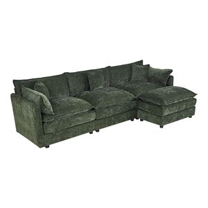 2187 Divano Chaise Longue Verde per 3 Persone con 1 Poggiapiedi - Product Image 6