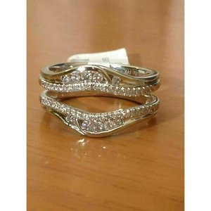 1.55 CT Round Cut <b>White</b> Lab-Created Diamond Enhancer Wedding Ring Guard <b>Wrap</b> 14k <b>White</b> Gold Plated - Product Image 3