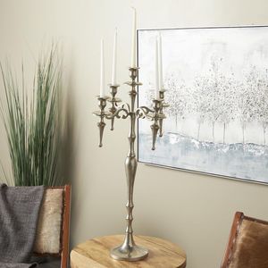 Living Room Modern Decoration For Home High Quality <b>Candelabra</b> Silver Finish Hand Casted technique Luxury Candle Holder Decor - Product Image 1