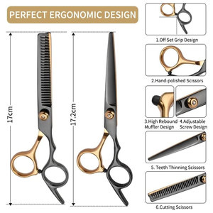 Ciseaux de coiffure professionnels pour la dégaine des cheveux, légers, en acier inoxydable, outil de coupe texturant, ciseaux de dégaine - Product Image 2