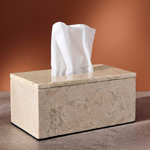 Elegante Cubierta para Caja de Pañuelos de Travertino Beige, Portapañuelos de Mármol Hecho a Mano con Piedra Natural para Decoración de Hogar, Oficina, Hotel y Baño - Product Image 2