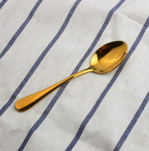 Cuchara de latón dorado con mango en forma de hoja, precios más bajos, cuchara de postre de latón de alta calidad a un precio asequible - Product Image 4